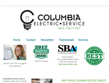 Tablet Screenshot of columbiaelectricservice.com